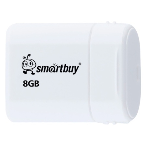 Флешка USB Smartbuy Lara white (SB8GBLara-W), 8Gb, USB 2.0, R/W 15/5, белый