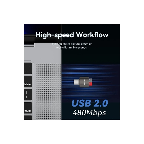 Кард-ридер Vention CLMH0/серый/OTG USB 2.0 CM/MicroSD/USB Type-C/металл