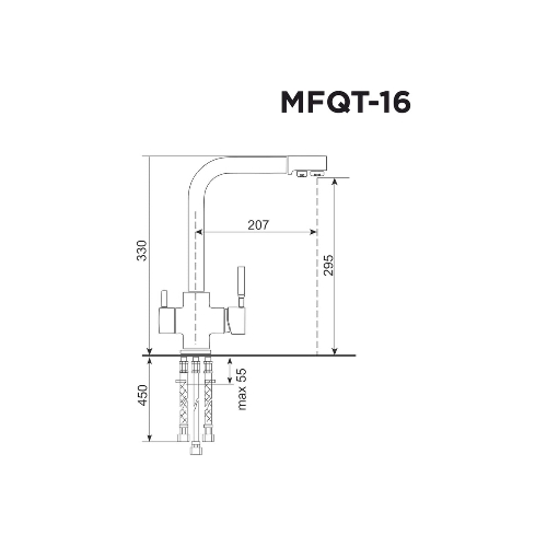 Кухонный смеситель Maunfeld MFQT-16BG бежевый