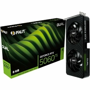 Видеокарта Palit PA-RTX 5060Ti DUAL OC 8Gb RTX 5060TI 8Gb 128bit GDDR7 2407/28000 HDMIx1 DPx3 HDCP Ret