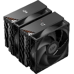 Кулер для процессора PCCooler RT620 Digital BK (250W, 4-pin PWM, LED temp., 157mm, 6x6mm, 2x120мм, 73.32CFM, 34.9dBA, 2200RPM, S: 1851/1700/1200/115X, AM5/AM4, черный)