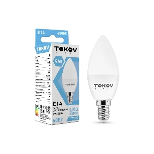 Лампа светодиодная TOKOV ELECTRIC 9 Вт С37 6500К Е14 176-264В