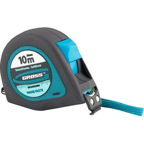 Рулетка Gross 31105 ''ergonomisch'' 10 м x 25 мм магнитный обрезиненный зацеп