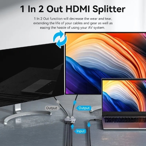 Переключатель - разветвитель Vention HDMI v2.1 двунаправленный 2x1/1x2