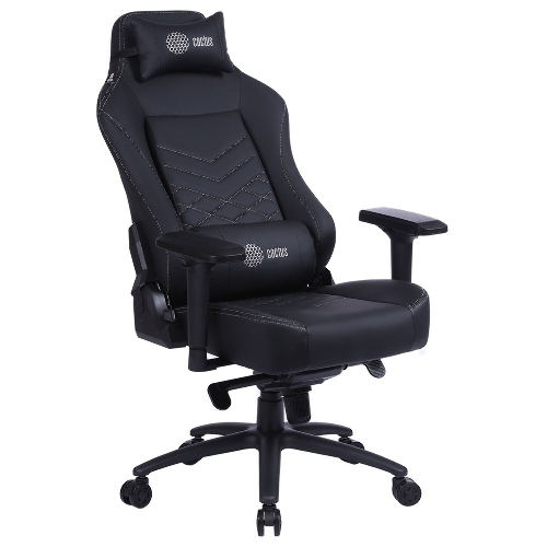 Кресло Cactus CS-CHR-0112BL черный, экокожа, подголовник