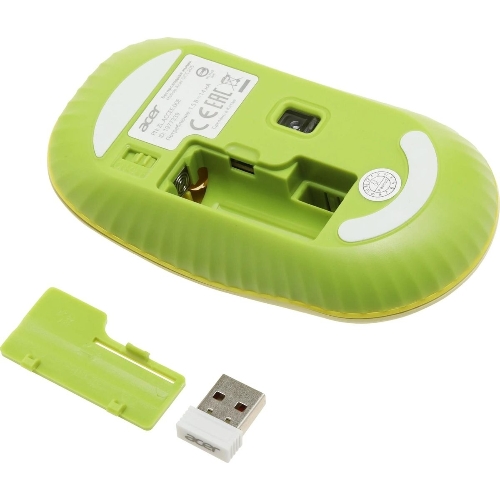 Комплект клавиатура + мышь Acer OCC205 беспроводной USB, 1200 dpi, зеленый/желтый
