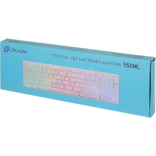 Клавиатура Oklick 550ML проводная, USB Type-A, белый