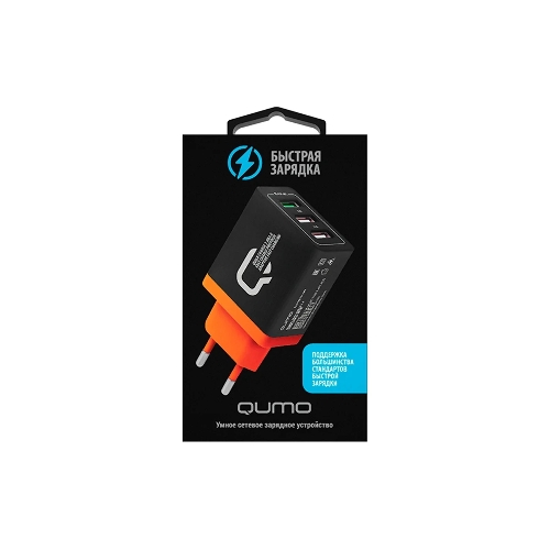 Сетевое зарядное устройство Qumo Quick Charge 3.0 3 USB (Charger 0019), 3 USB, 4.2A, 1 USB (QC 3.0, FCP, AFC) + 2 USB 2,1A, черный