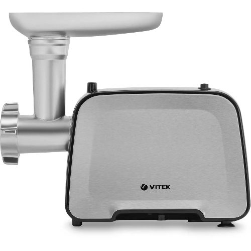 Мясорубка электрическая Vitek VT-3646 серебристый, 2000 Вт, 1.8 кг/мин, реверс, защита от перегрузки, насадки - 6