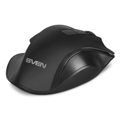 Мышь беспроводная SVEN RX-525SW черная (бесшумн. кл., 5+1кл. 600-1400DPI, Soft-touch, блист.)