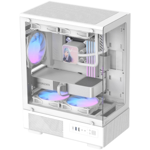 Корпус Formula Crystal Z1CM v2 белый без БП mATX 5x120мм 1xUSB3.0 audio bott PSU