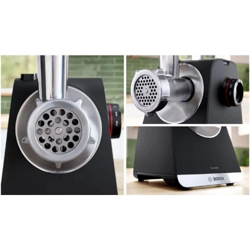 Мясорубка электрическая Bosch MFWS650B черный, 2100 Вт, 3.5 кг/мин, реверс, защита от перегрузки, насадки - 5