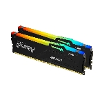 Оперативная память Kingston Fury Beast, DDR5, 64GB (2x32GB), 5600MHz, CL40, DIMM, с радиатором, RGB, черный