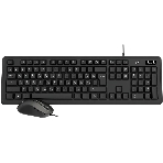 Комплект клавиатура+мышь Oklick S605 проводной, USB, 2400 DPI, чёрный
