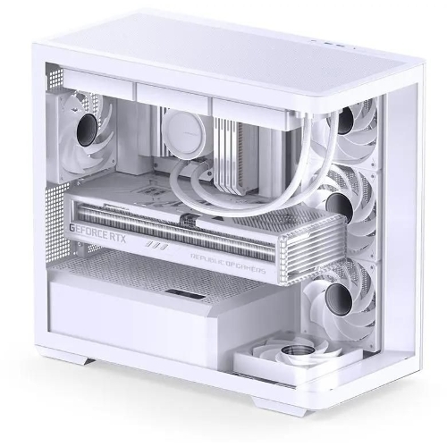 Корпус без блока питания JONSBO D300, Mini-Tower, TG, no fan, 2xUSB-A 3.2 + 1xUSB-C 3.2, mATX, mITX White