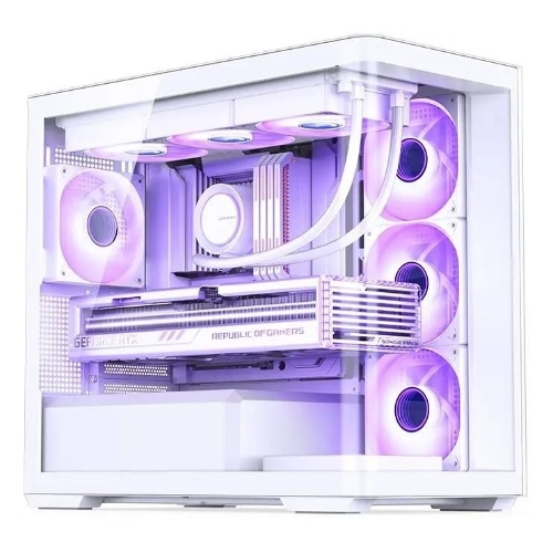 Корпус без блока питания JONSBO D300, Mini-Tower, TG, no fan, 2xUSB-A 3.2 + 1xUSB-C 3.2, mATX, mITX White