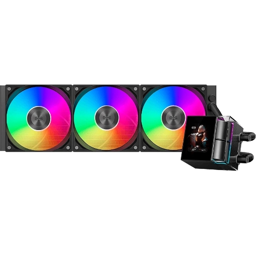 Система жидкостного охлаждения PcCooler DS360 Display ARGB Soc-AM5/AM4/1200/1700/1851 черный 4-pin 39.8dB Al LCD 310W Ret (DS360-BKAWXY-GL)