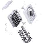 Кулер для процессора JONSBO CR-1000 V2 PRO ARGB (230W, 4-pin PWM, 157мм, Al/Cu, 6x6мм, ARGB, 1x120мм, 59.48CFM, 32.0dBA, 1500RPM, S: 1700/1200/115X, AM4/AM5 белый)