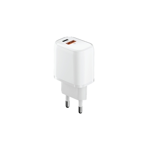 Сетевое зарядное устройство OLMIO Type-C+USB, 20W, 3A, QuickCharge3.0, PowerDelivery, белое