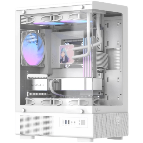 Корпус Formula Crystal Z1CM v2 белый без БП mATX 5x120мм 1xUSB3.0 audio bott PSU