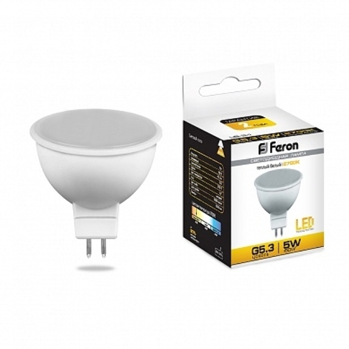 Лампа светодиодная Feron LB-24 5W 230V G5.3 2700K MR16