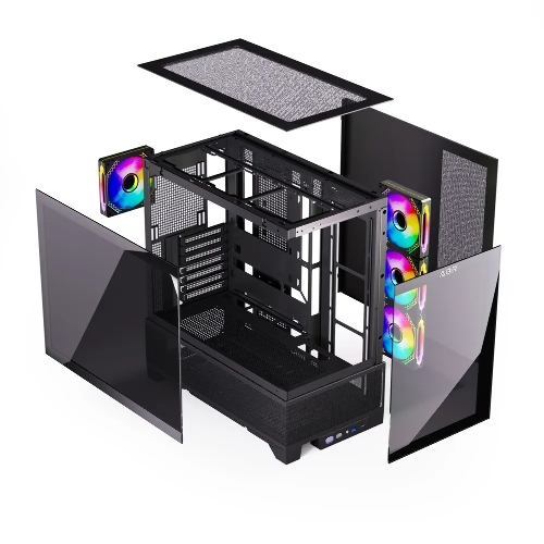 Компьютерный корпус ABR MINI PRO (1хUSB 3.0, 1хUSB Type-C, HD Audio, 4xRGb Fan, ATX, Micro-ATX, ITX)