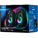 Акустическая система SVEN 370 2.0 черные (2x2W, USB, RGb подсветка)