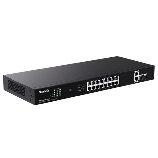 Коммутатор неуправляемый Tenda TEG1120P-16-250W PoE, 18 портов, 18x1 Гбит/с, PoE 16х30 Вт (до 250Вт), SFP 2x1 Гбит/с