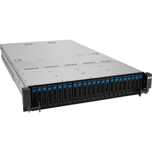 Серверная платформа ASUS RS521A-E12-RS24U, 2U, 1 x SP5 LGA 6096 360W, 24 x DDR5 6400/4800*, 24x 3.5'' NVMe hsb + 2x 2.5'' SATA, 2x M.2 22110, up to 1 PCIe Gen5 x8 LP + 1 OCP3.0, 2 x 1GbE RJ-45 LAN Intel i350-AM2, 1+1 2000W