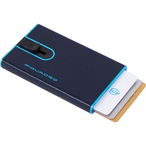 Чехол для кредитных карт Piquadro Blue Square PP4825B2BLR/BLU2, натур.кожа, темно-синий