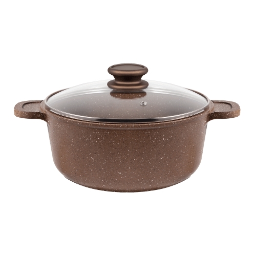 Кастрюля Maunfeld CARMEL MF22CRM01CR, 22 см, 3 л из литого алюминия со стеклянной крышкой