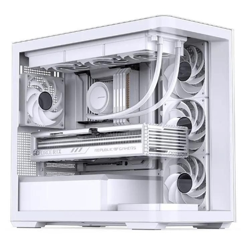 Корпус без блока питания JONSBO D300, Mini-Tower, TG, no fan, 2xUSB-A 3.2 + 1xUSB-C 3.2, mATX, mITX White