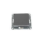 Механизм розетки 1-м СП AtlasDesign 16А IP20 с заземл. защ. шторки с крышкой сталь SchE ATN000946