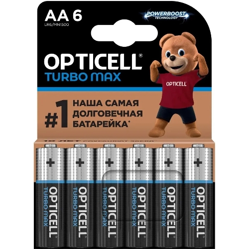 Батарея Opticell Turbo MAX LR6 AA (6шт) блистер