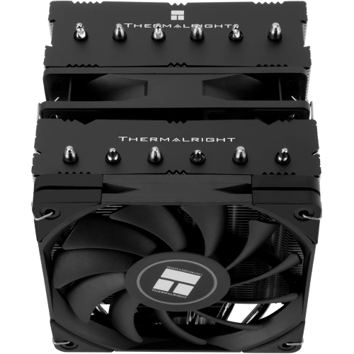 Кулер для процессора Thermalright Royal Knight 120 SE (4-pin PWM, 155мм, Ni/Cu, 6x6мм, 2x120мм, 66.17CFM/59CFM, 25.6dBA/26.1dBA, 1500RPM/1800RPM, S: 1200, 1700, 1851, 115X, AM4, AM5, silver, black)