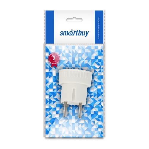 Адаптер переходник без заземления Smartbuy (SBE-06-S05-w) белый 6А 250В