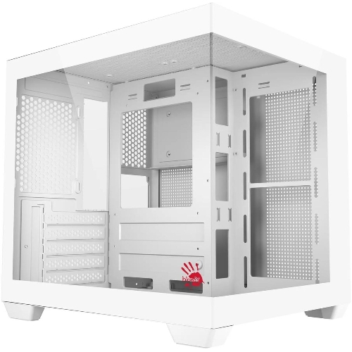Компьютерный корпус Bloody CC-121 белый без БП mATX 7x120мм 1xUSB2.0 1xUSB3.0 audio