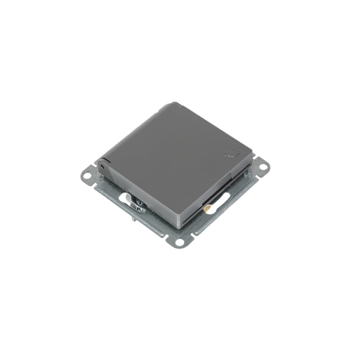 Механизм розетки 1-м СП AtlasDesign 16А IP20 с заземл. защ. шторки с крышкой сталь SchE ATN000946