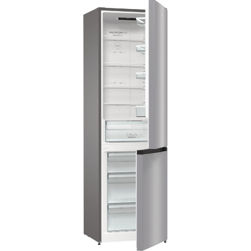 Холодильник Gorenje NRK6201ES4 серебристый двухкамерный 235/96 л морозилка снизу, No Frost