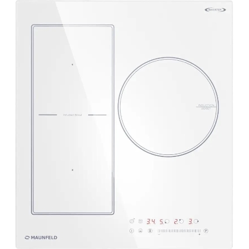 Индукционная варочная панель Maunfeld CVI453SBWH Inverter, конфорок: 3 шт., стеклокерамика, независимая, белый