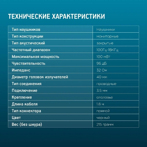 Проводные наушники Oklick HP-M211V черный, полноразмерные, Jack 3.5 мм