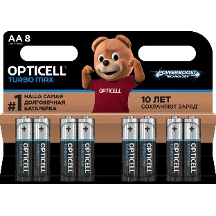 Батарея Opticell Turbo MAX LR6 AA (8шт) блистер