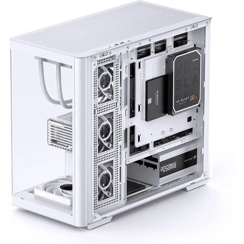 Корпус без блока питания JONSBO D300, Mini-Tower, TG, no fan, 2xUSB-A 3.2 + 1xUSB-C 3.2, mATX, mITX White