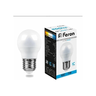 Лампа светодиодная Feron LB-95 7W 230V E27 6400K G45