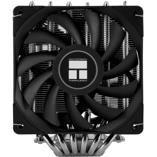 Кулер для процессора Thermalright Royal Knight 120 SE (4-pin PWM, 155мм, Ni/Cu, 6x6мм, 2x120мм, 66.17CFM/59CFM, 25.6dBA/26.1dBA, 1500RPM/1800RPM, S: 1200, 1700, 1851, 115X, AM4, AM5, silver, black)