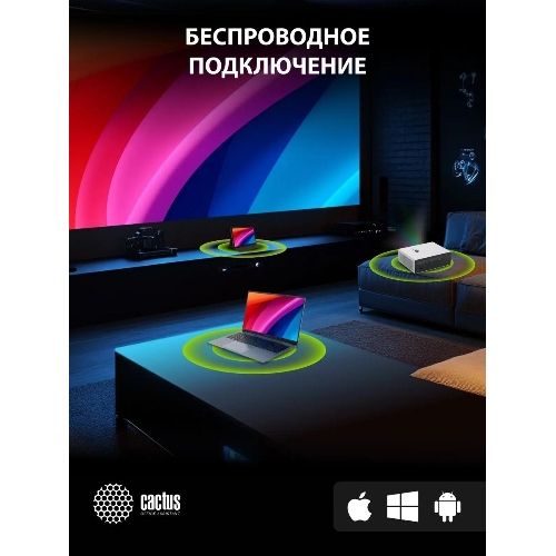 Проектор Cactus CS-C4.SG DLP 45600Lm (1920x1080) 800000:1 ресурс лампы:25000часов 1xUSB typeA 1xHDMI 6.8кг