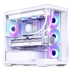 Корпус без блока питания JONSBO D300, Mini-Tower, TG, no fan, 2xUSB-A 3.2 + 1xUSB-C 3.2, mATX, mITX White