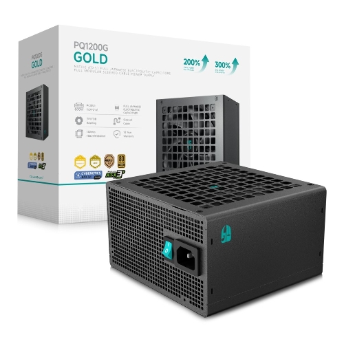 Блок питания Deepcool/GamerStorm PQ1200G (ATX 3.1, 1200W, Full Cable Management, PWM 120мм fan, 80 PLUS GOLD, Active PFC + Half Bridge + DC/DC, Full Japanese Capasitors, Gen5 PCIe) RET