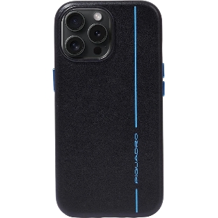 Чехол Piquadro для Apple iPhone 15 Pro Blue Square черный (AC6438B2/N)