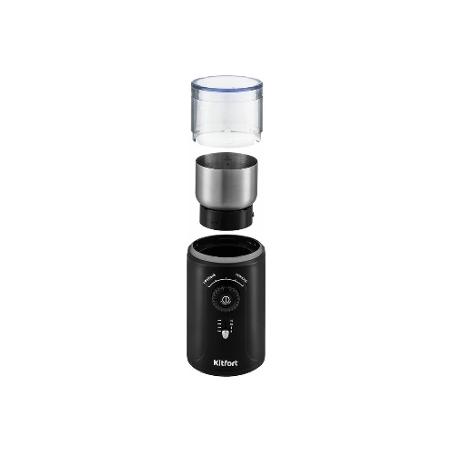 Кофемолка Kitfort KT-747 200Вт сист.помол.:ротац.нож вместим.:70гр черный/серебристый